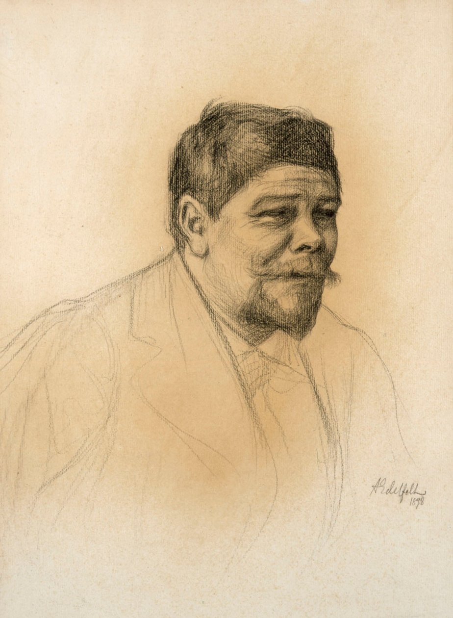 Portræt af billedhuggeren Robert Stigell af Albert Edelfelt