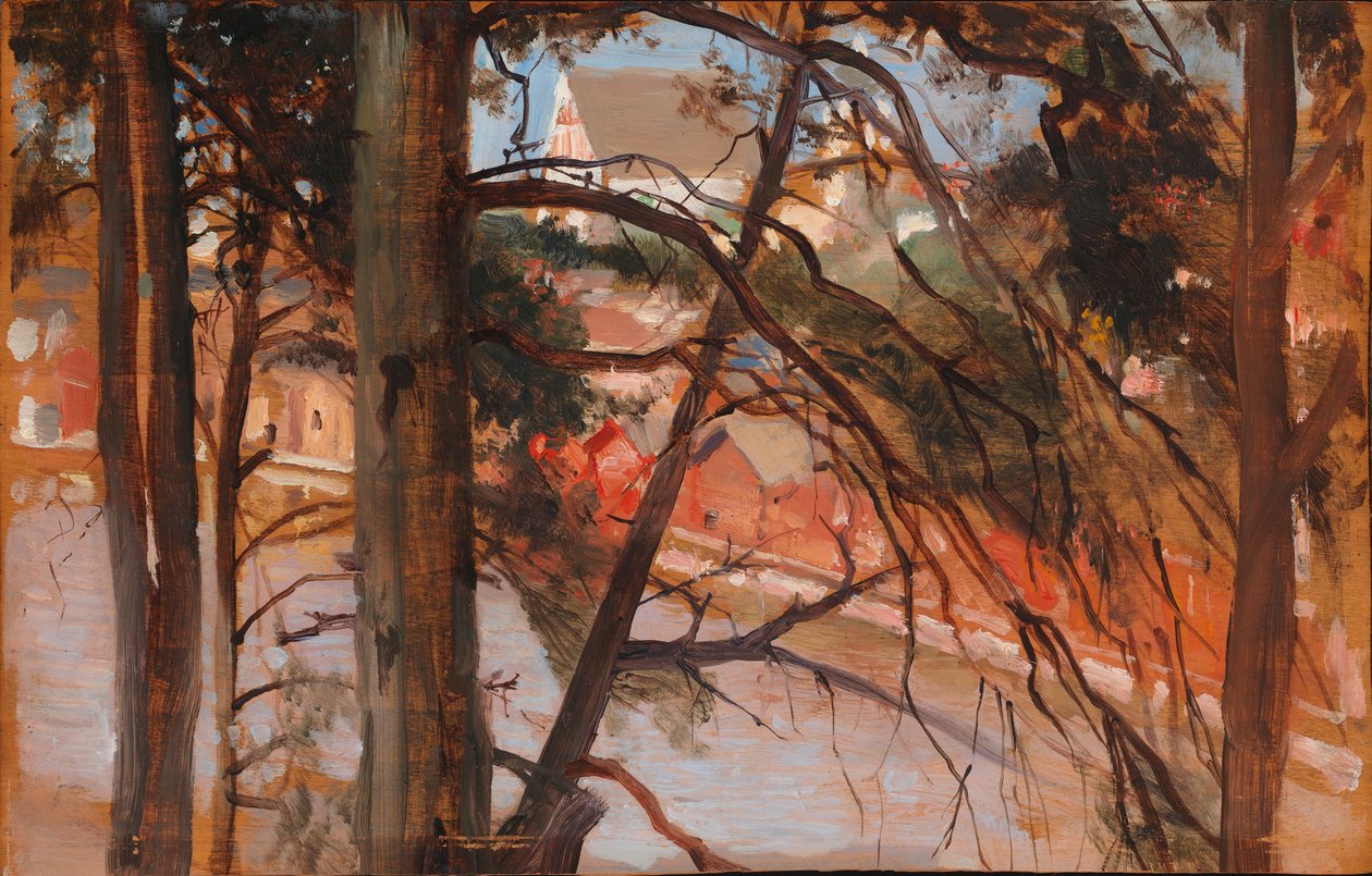 Porvoo set fra Näsinmäki-bakken af Albert Edelfelt