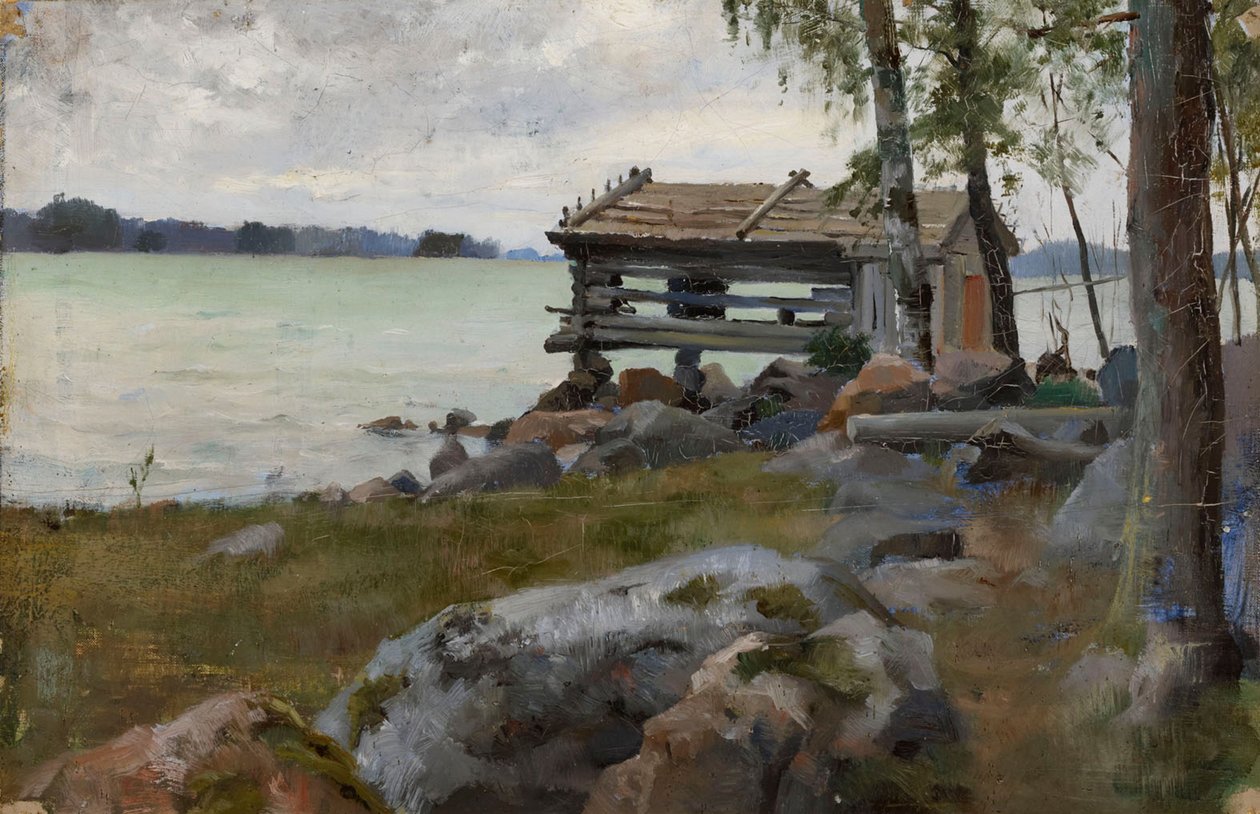 Seine Shed, studie til gudstjeneste i Uusimaa-skærgården af Albert Edelfelt