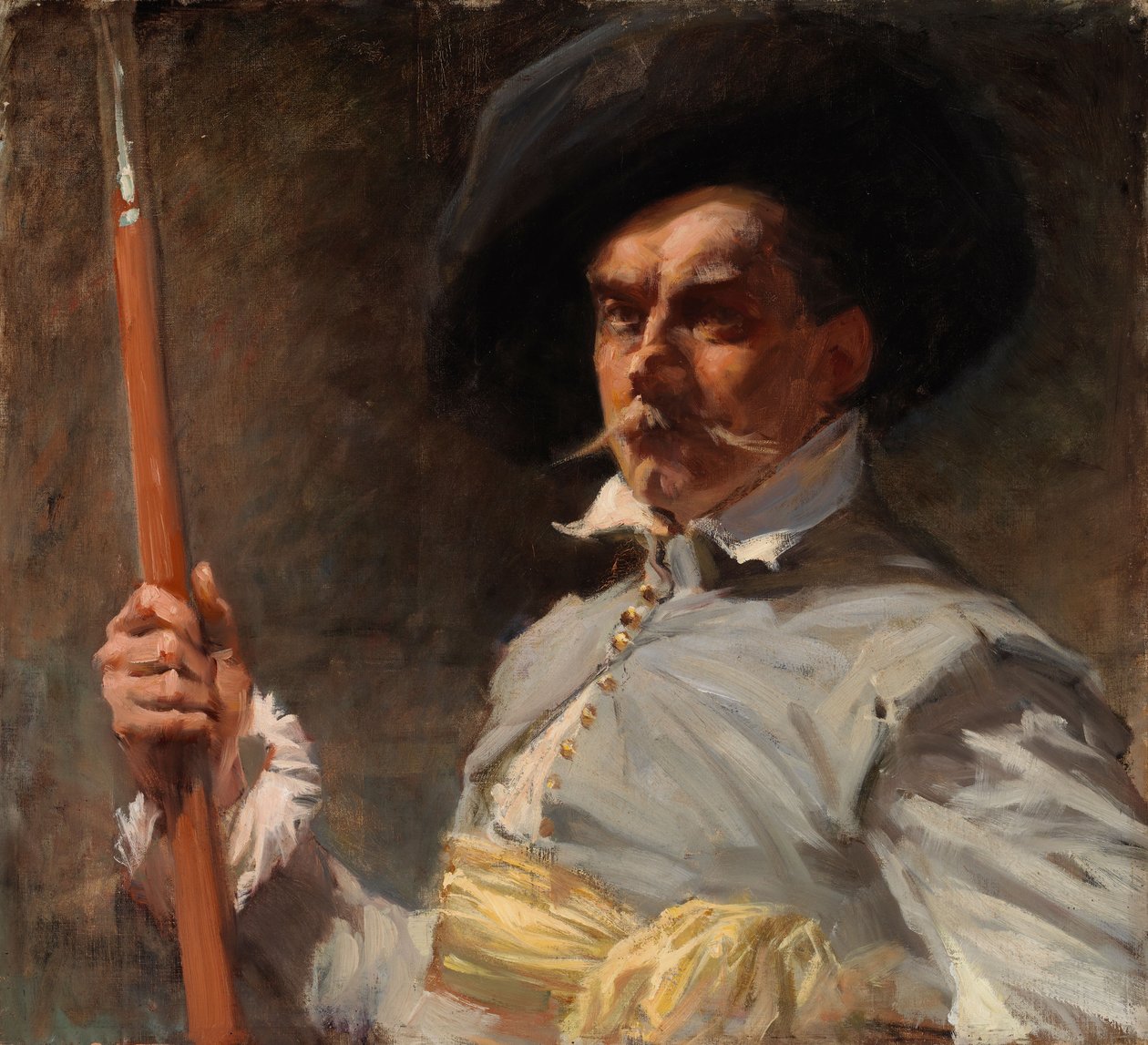 Selvportræt i dragt fra det 17. århundrede af Albert Edelfelt