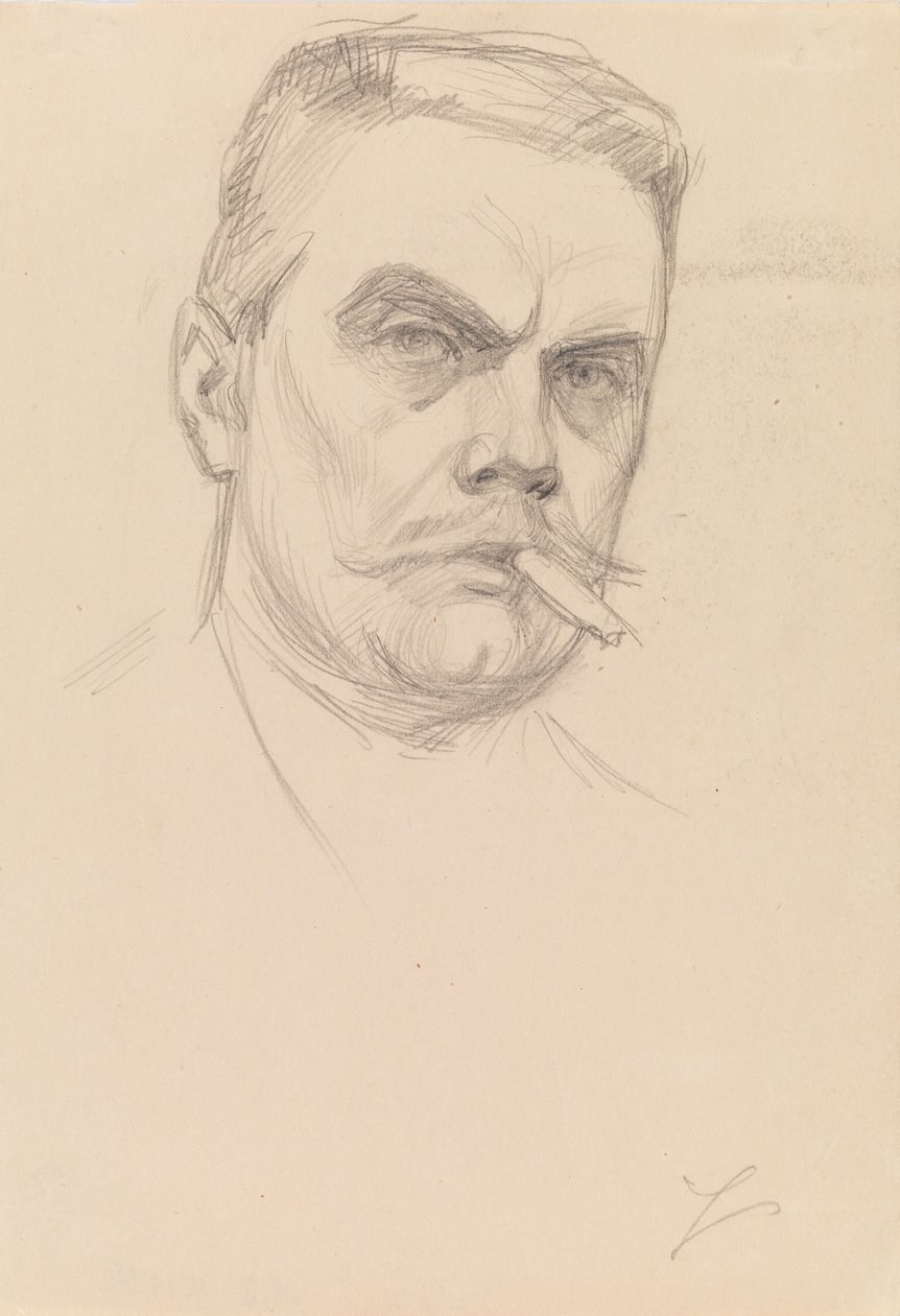Selvportræt med en cigar af Albert Edelfelt