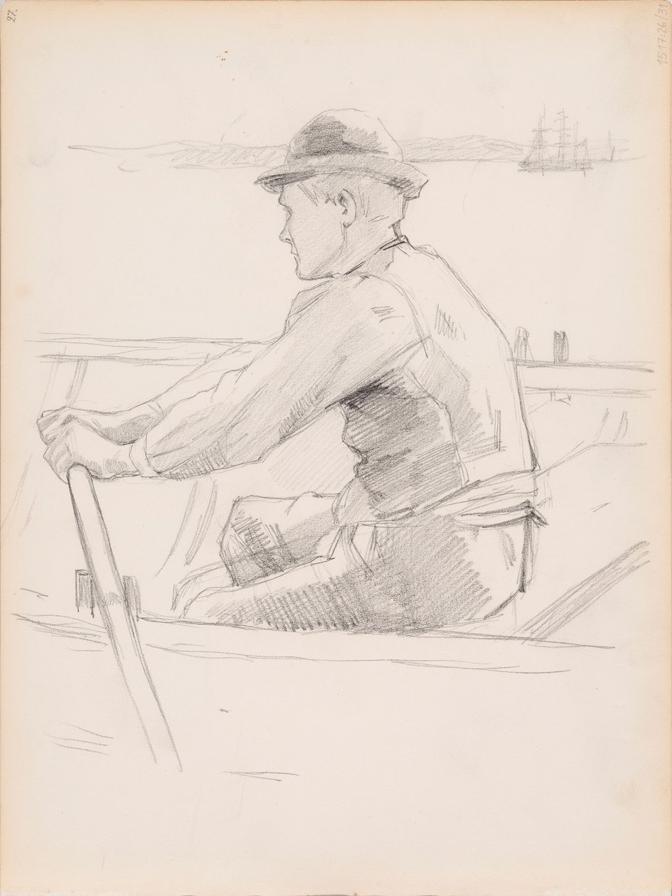 Skitse til transport af barnets kiste (Et barns begravelse) af Albert Edelfelt