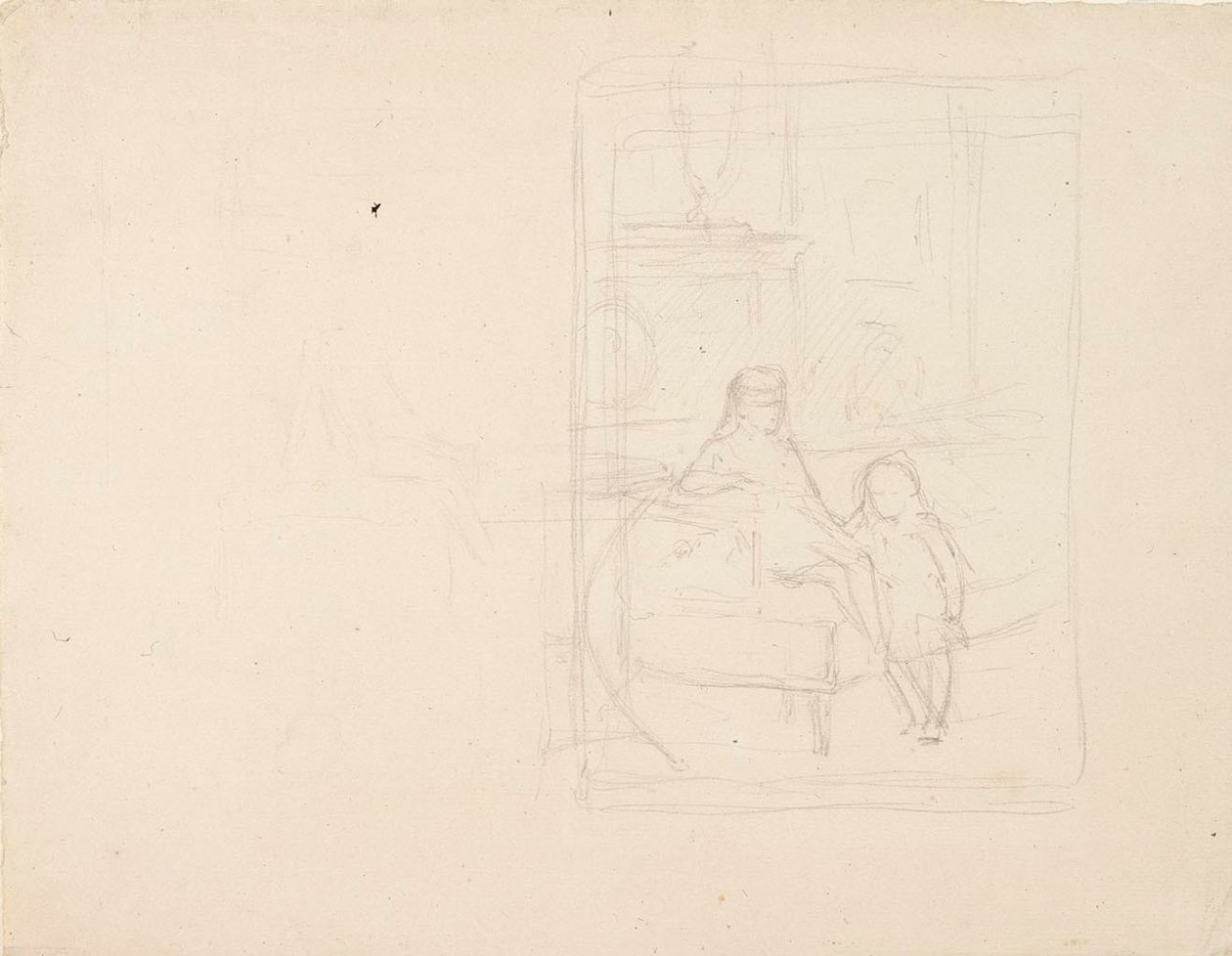 Tegning af Michael og Xenia, børn af tsar Alexander III af Albert Edelfelt