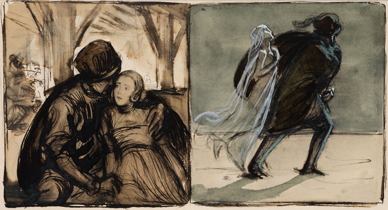 Skitser til illustrationer til Selma Lagerlöfs roman Herr Arne