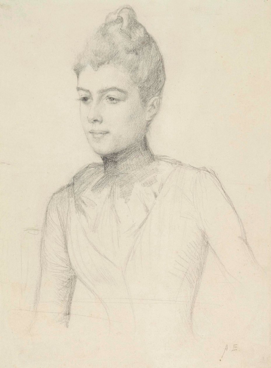 Studie til portrættet af Elisabeth Marti (født Grosjean); Kvindebuste af Albert Edelfelt