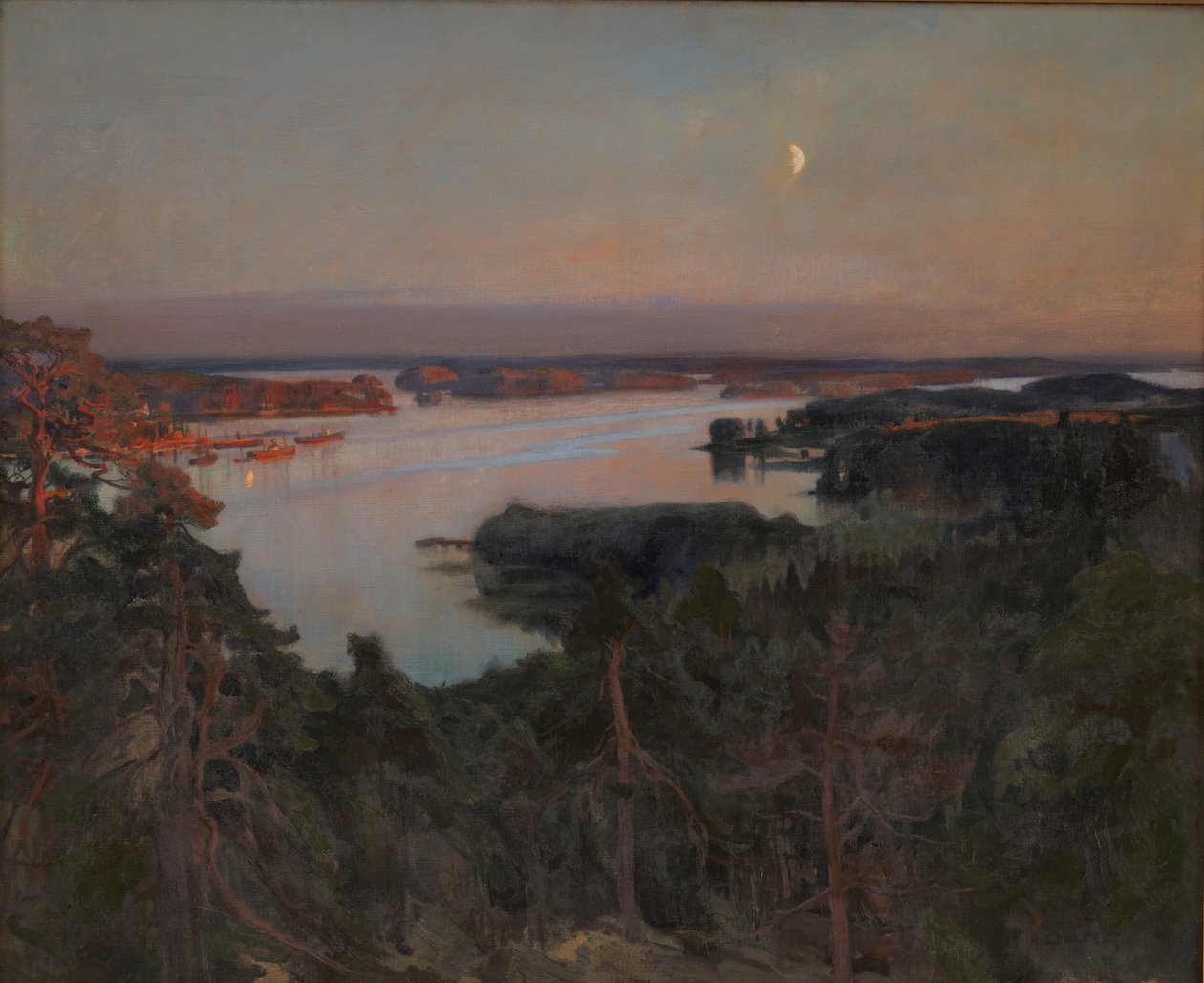 Sommeraften, Haiko Fjord af Albert Gustaf Aristides Edelfelt