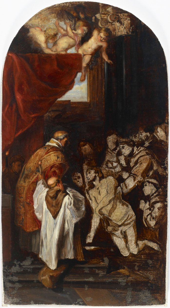 Die letzte heilige Kommunion des Heiligen Franziskus von Assisi, Kopie nach Rubens af Albert Edelfelt