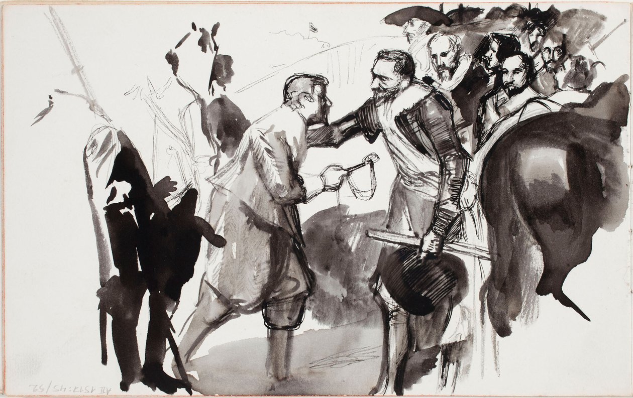 Bredas overgivelse, skitse efter Diego Velázquez af Albert Edelfelt