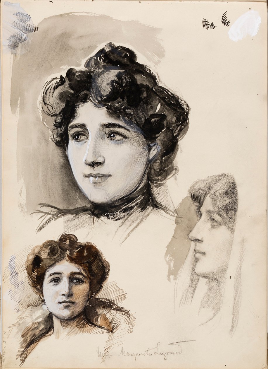 Mme Marguerite Legrand, skitser af Albert Edelfelt