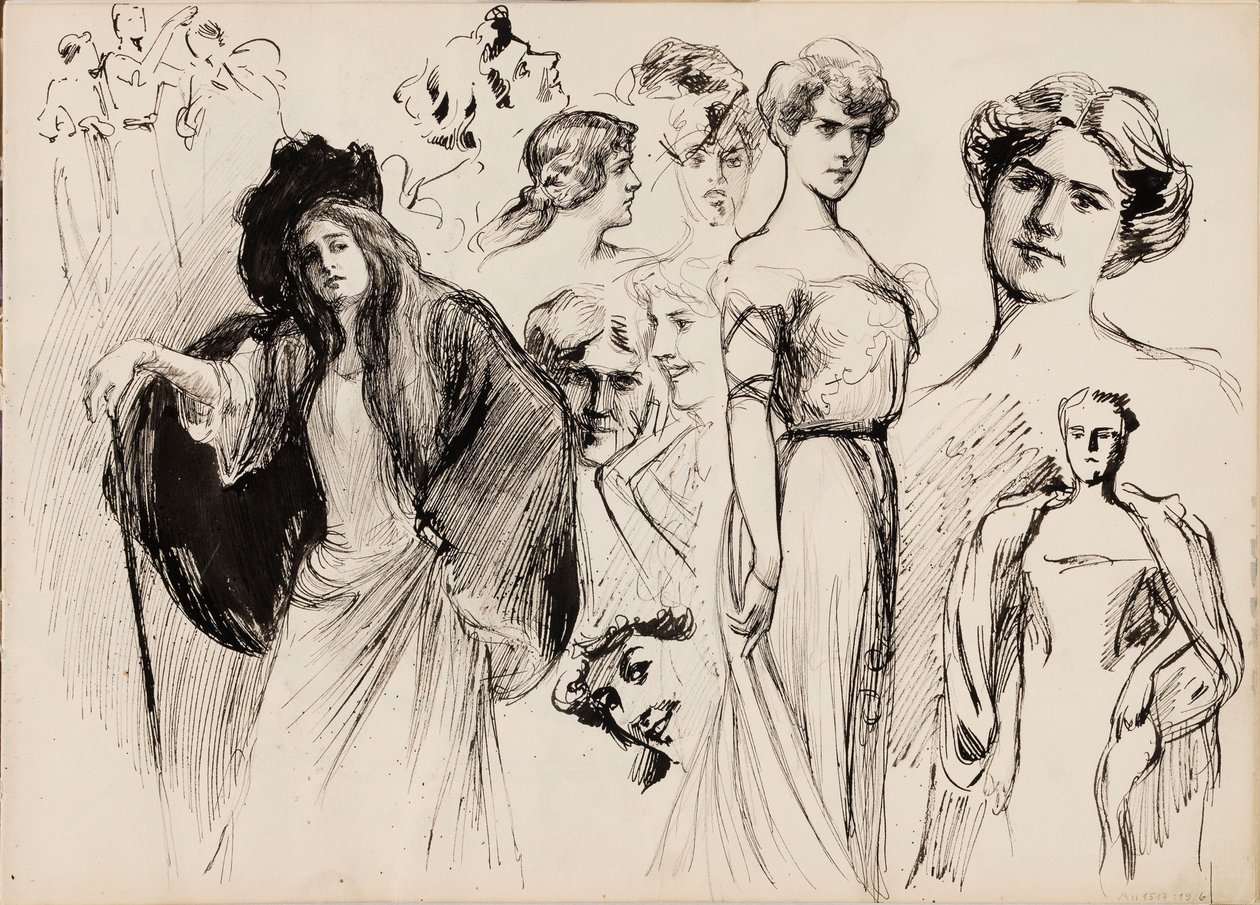 Kvindelige figurer af Albert Edelfelt