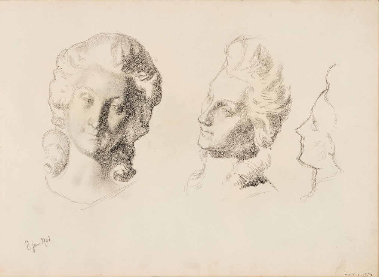 Masker, skitse / 1700-tallet (Rokokoo), skitse af Albert Edelfelt