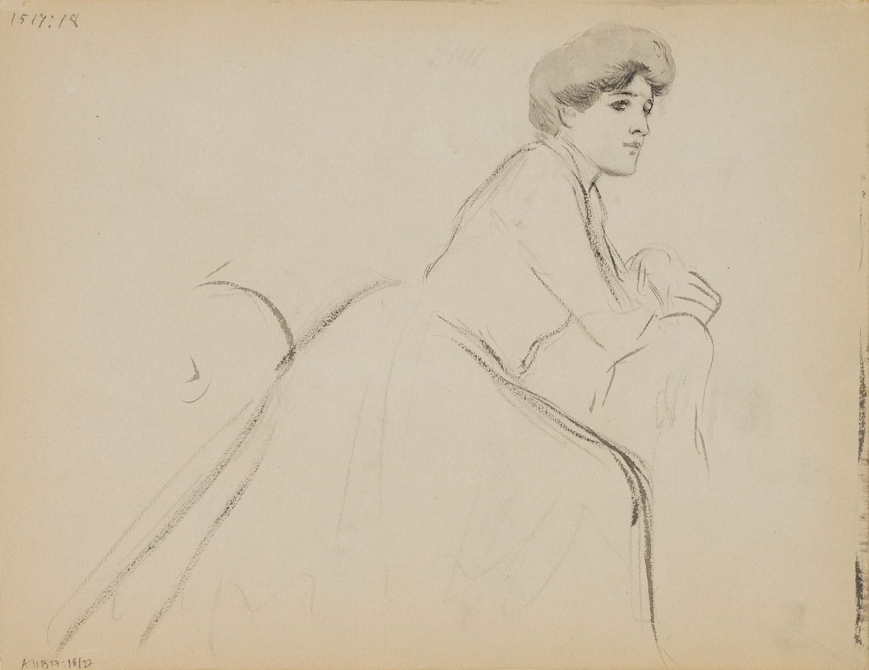 Siddende kvinde, profil af Albert Edelfelt