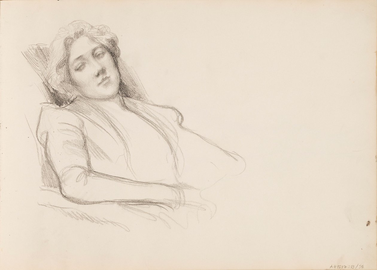 Siddende kvinde, halv kropsfilm af Albert Edelfelt