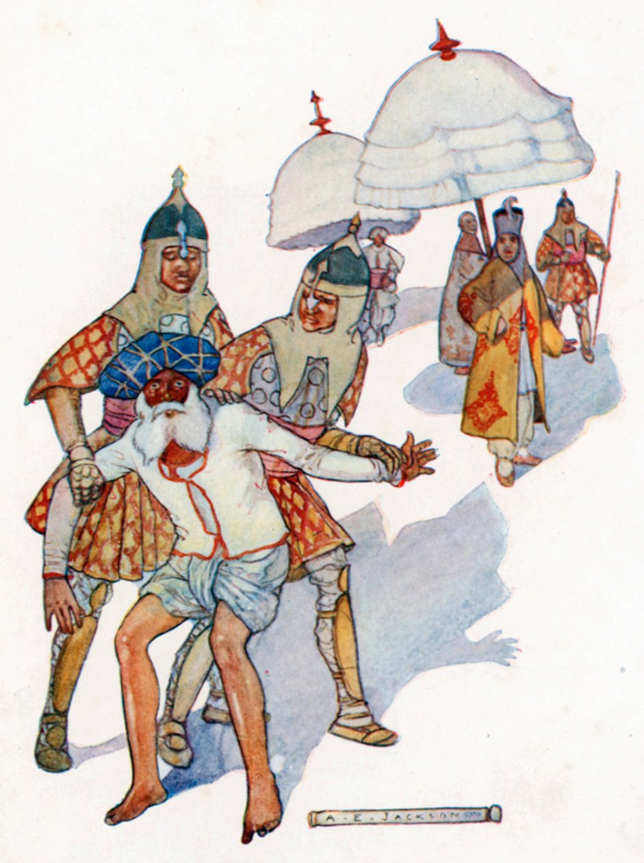 "Du skal være en del af fængslet" (farvelitografi) af Albert Edward Jackson