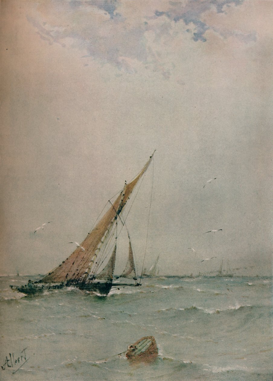 Harwich, North Sea Trawlers, c1900 af Albert Ernest Markes