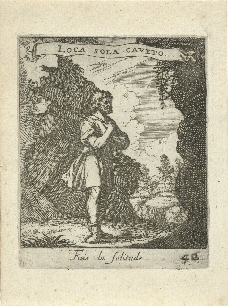 Mand ved en hule Moralizing Love Emblems (serietitel) Devises et emblesmes d