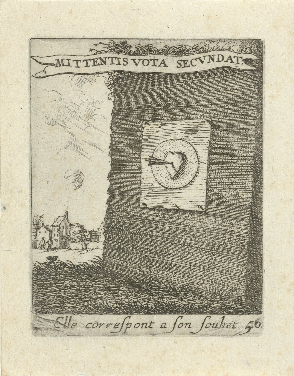 Pil i midten af ​​et hjerte Moralizing Love Emblems (serietitel) Devises et emblesmes d