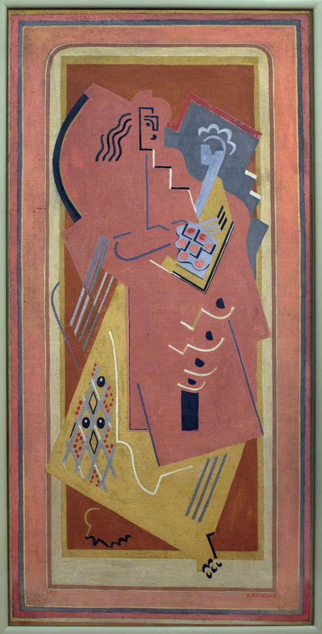Kvinde og barn; Maleri af Albert Gleizes (1881-1953), olie på lærred af Albert Gleizes