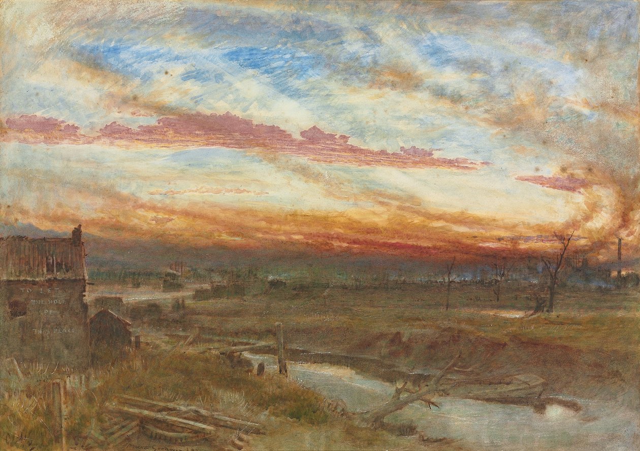 En solnedgang i produktionsdistrikterne af Albert Goodwin