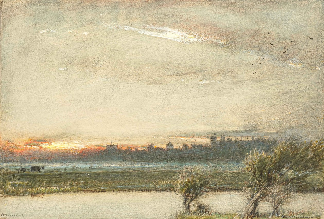 Arundel Castle, Sussex (akvarel) af Albert Goodwin