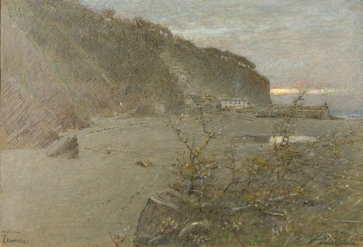 Efterår hos Clovelly af Albert Goodwin