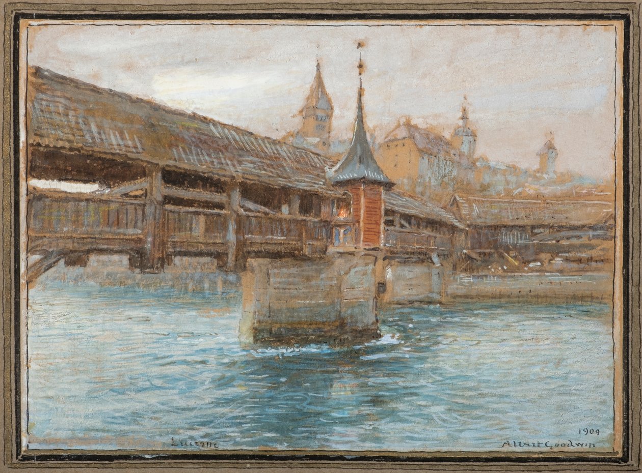 Dødedansens bro, Luzern af Albert Goodwin