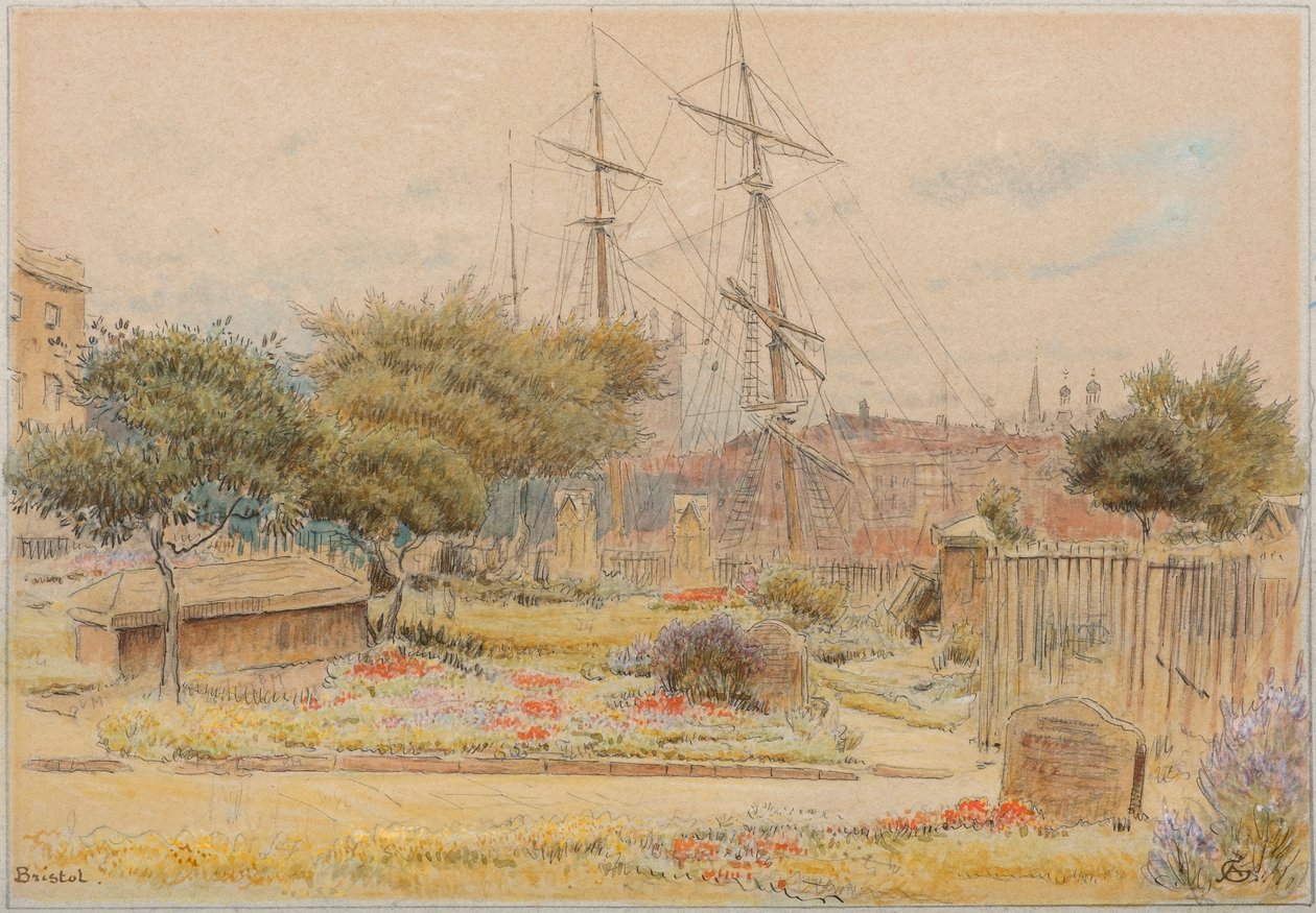 Bristol (akvarel med pen og blæk på tonet papir) af Albert Goodwin