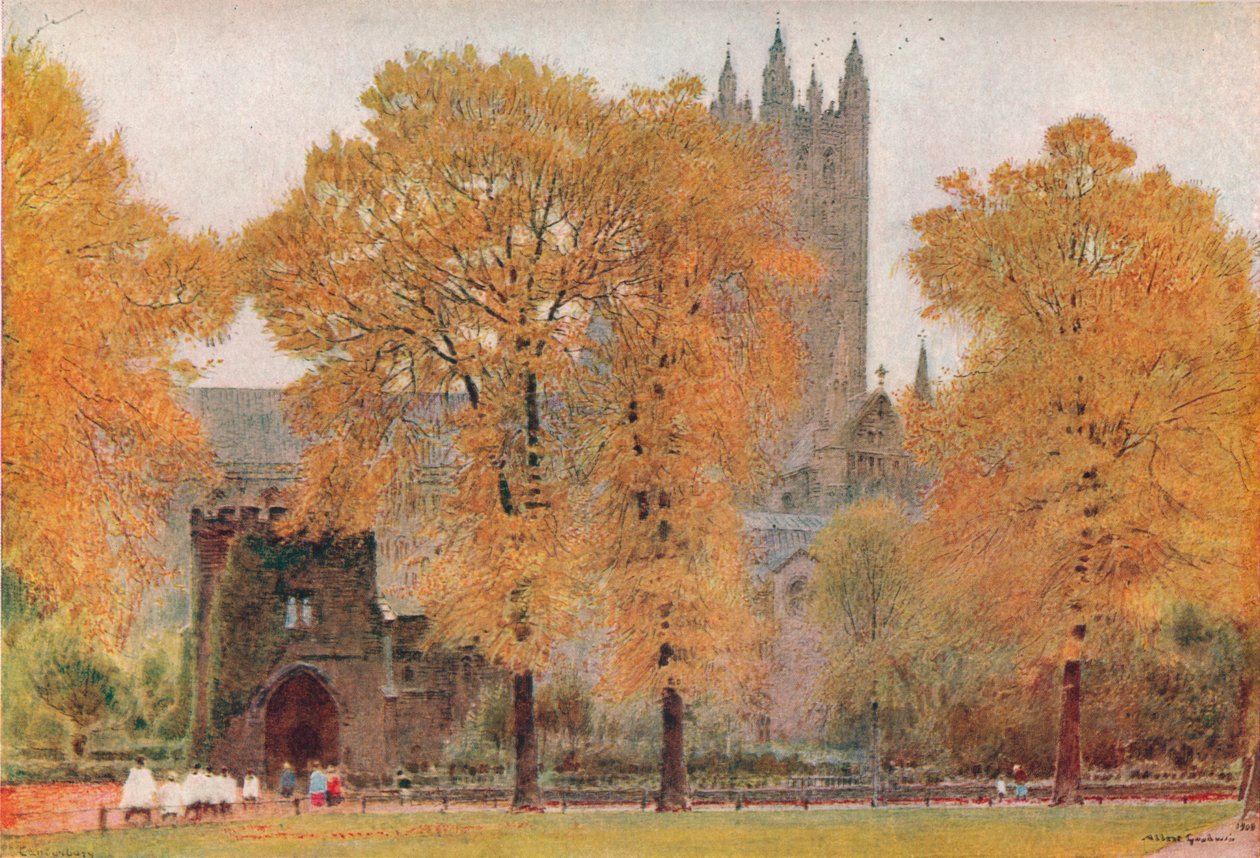 Canterbury Cathedral, 1908 af Albert Goodwin