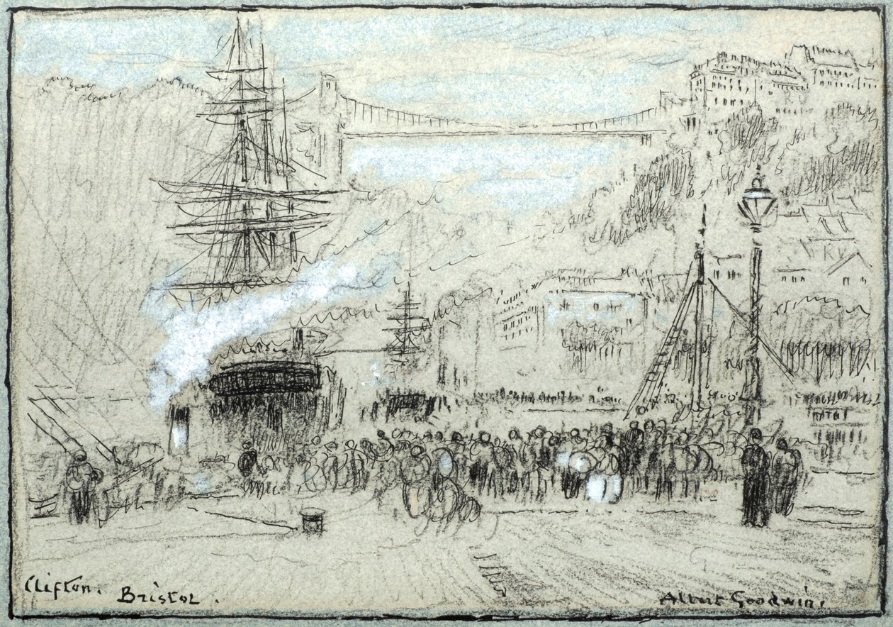 Clifton, Bristol (blæk, kridt og bodycolour) af Albert Goodwin