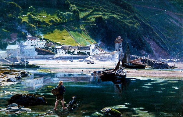 Countisbury Hill, Lynmouth af Albert Goodwin