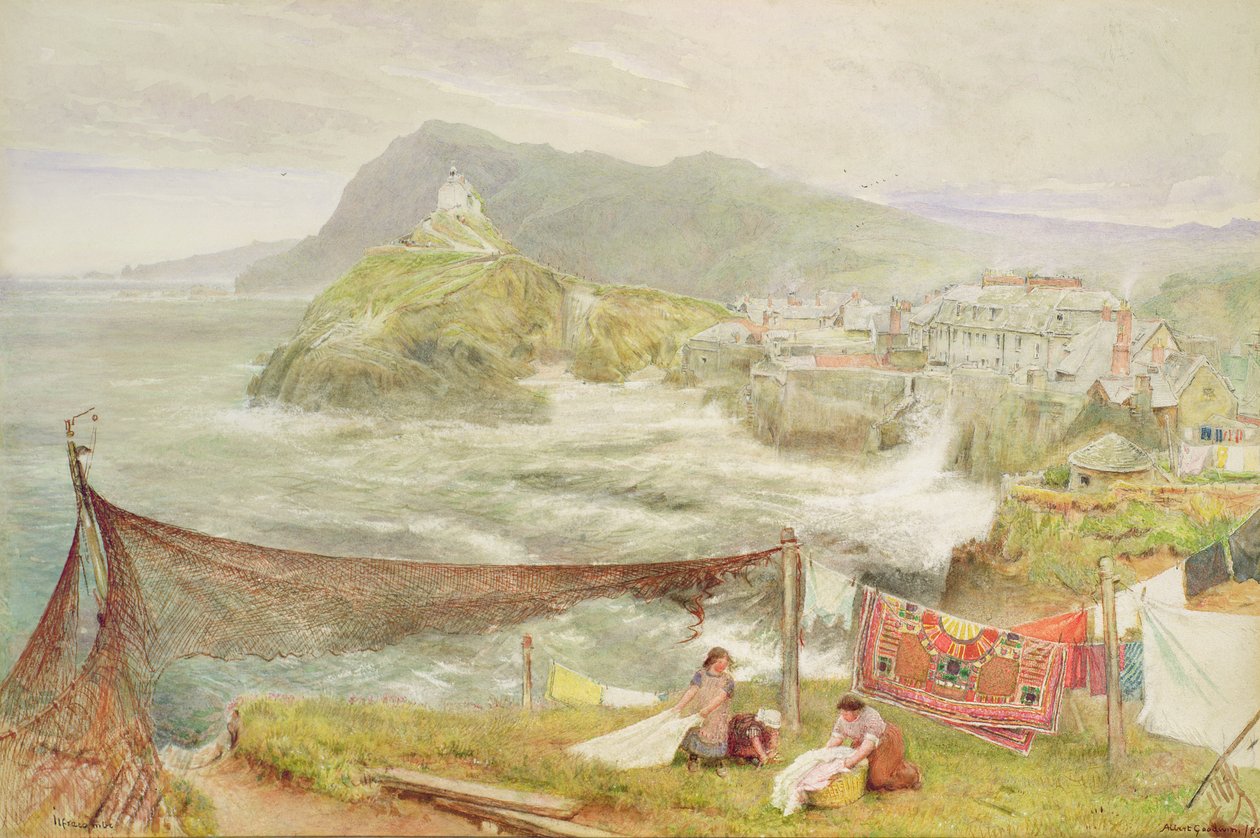 Ilfracombe, Devon, ser mod Hillsborough af Albert Goodwin