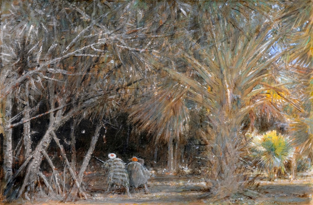 Jungle, De opdagelsesrejsende (akvarel og bodycolour) af Albert Goodwin