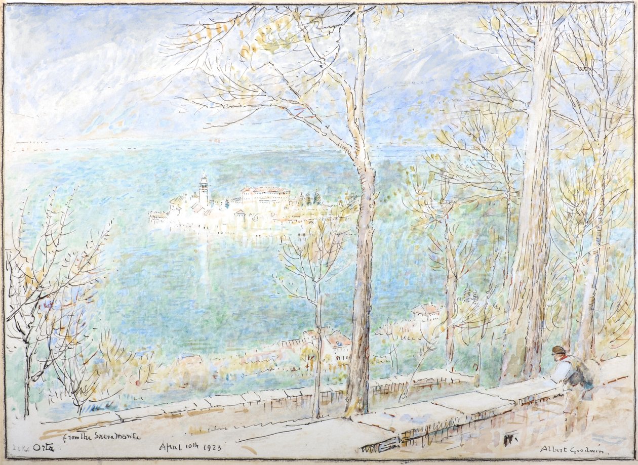 Orta-søen fra Sacremonte af Albert Goodwin