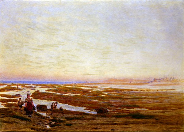 Lavvande på sydkysten, nær Brighton af Albert Goodwin