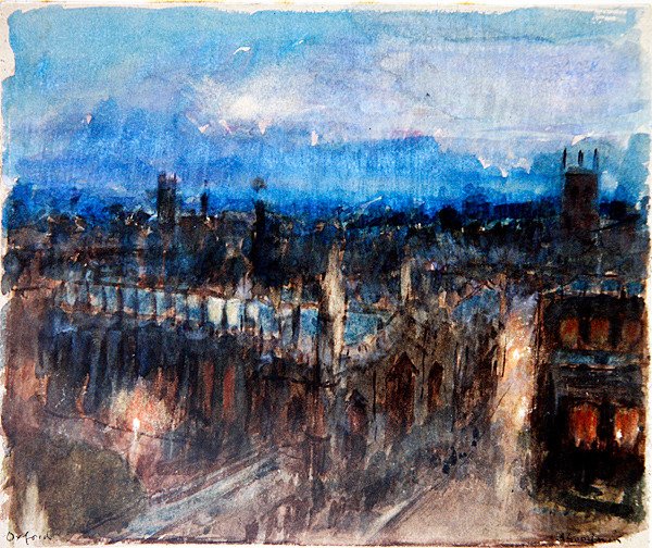 Oxford (akvarel på papir) af Albert Goodwin