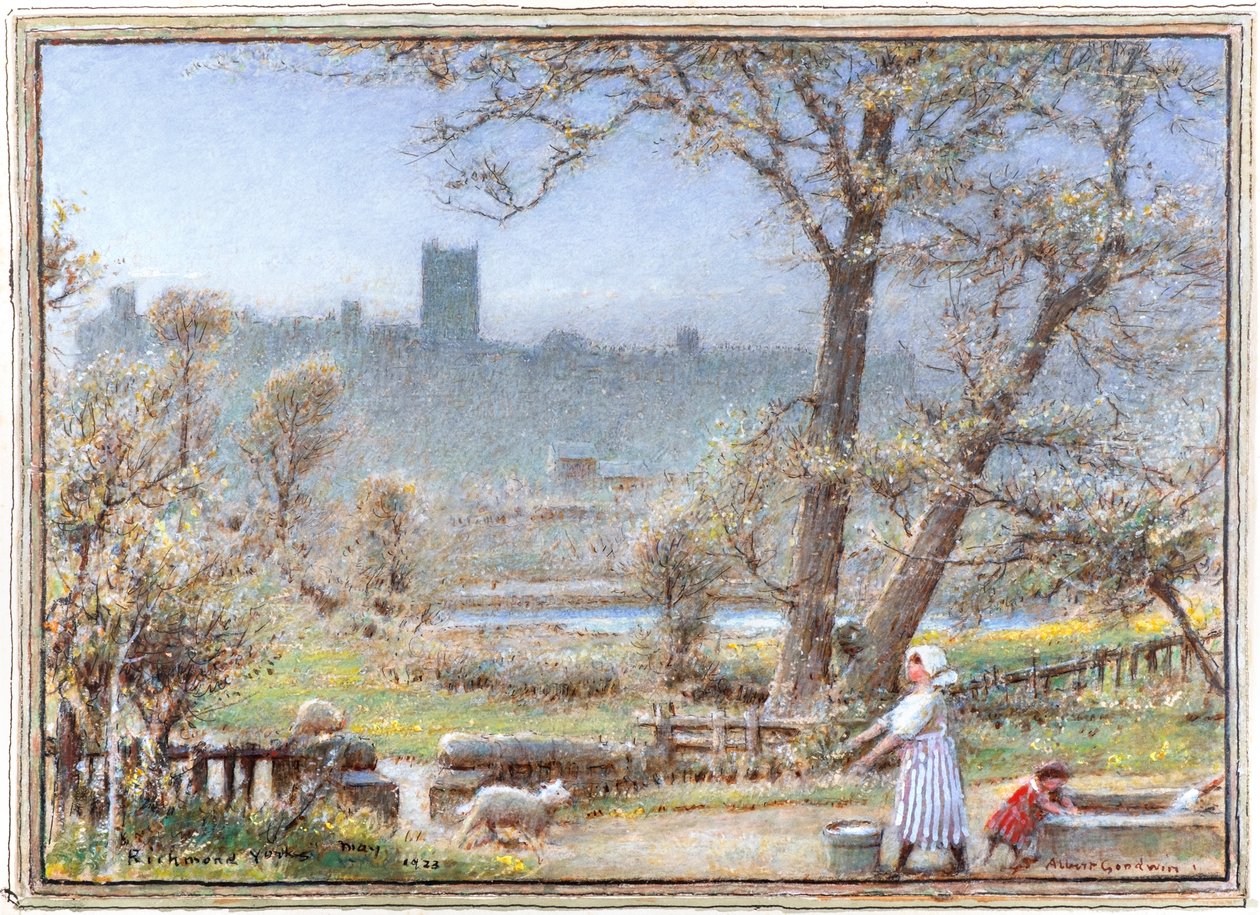 Richmond, Yorkshire af Albert Goodwin