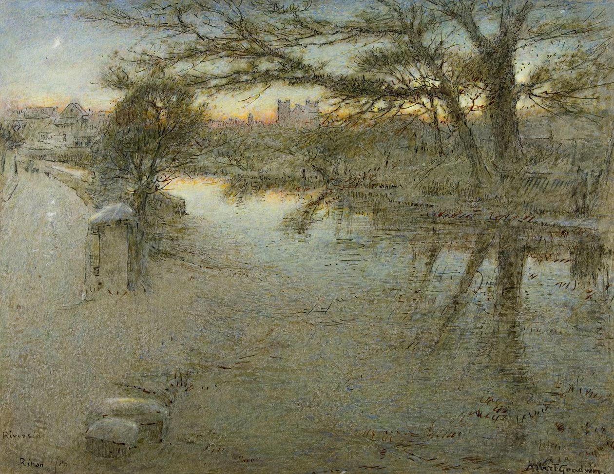 Riverside, Ripon af Albert Goodwin