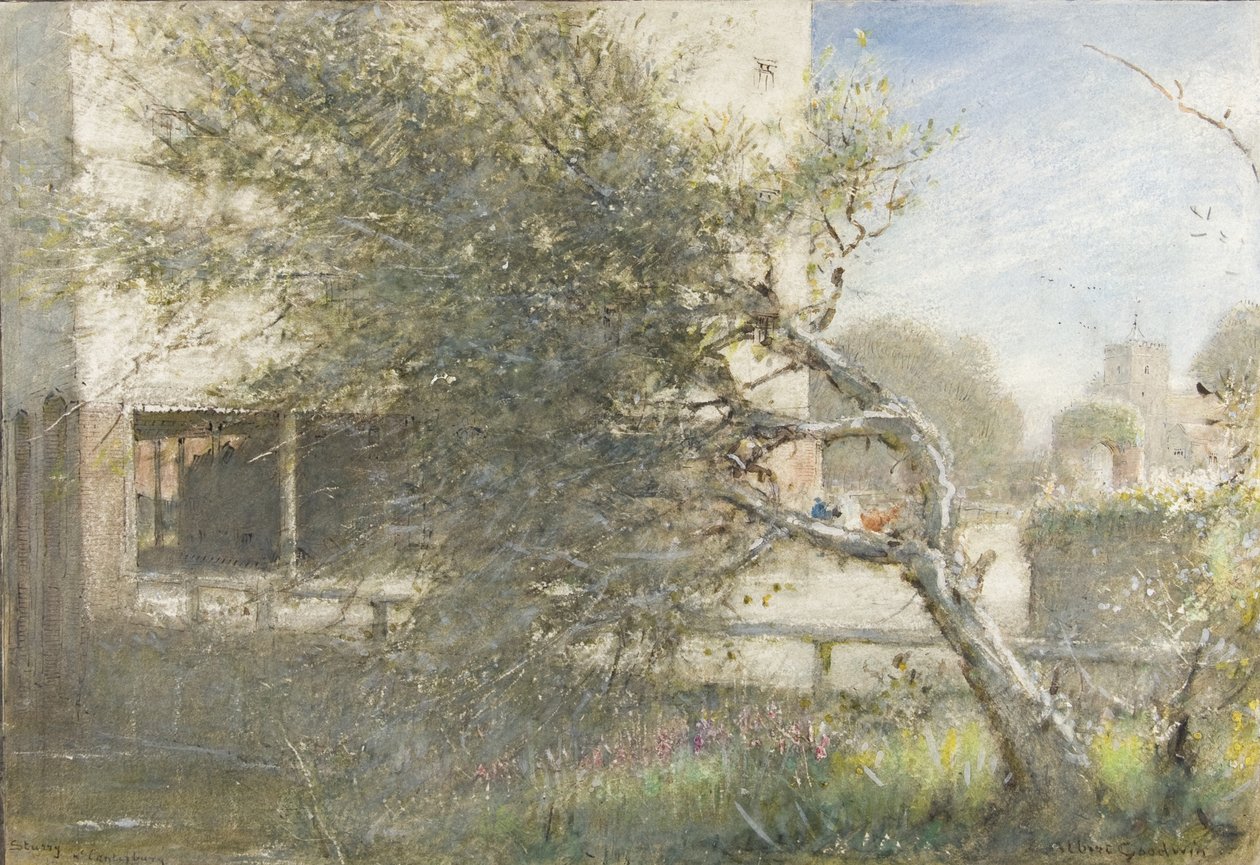 Sturry Nr Canterbury, c.1860-c.1932 (akvarel og kropsfarve på papir) af Albert Goodwin