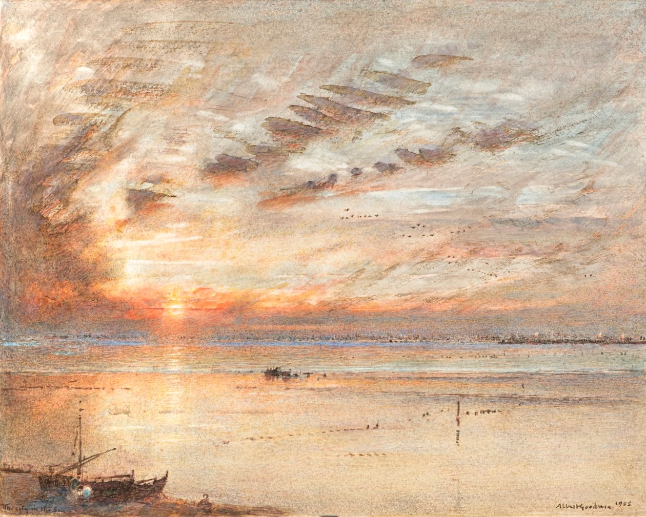 Byen i havet af Albert Goodwin