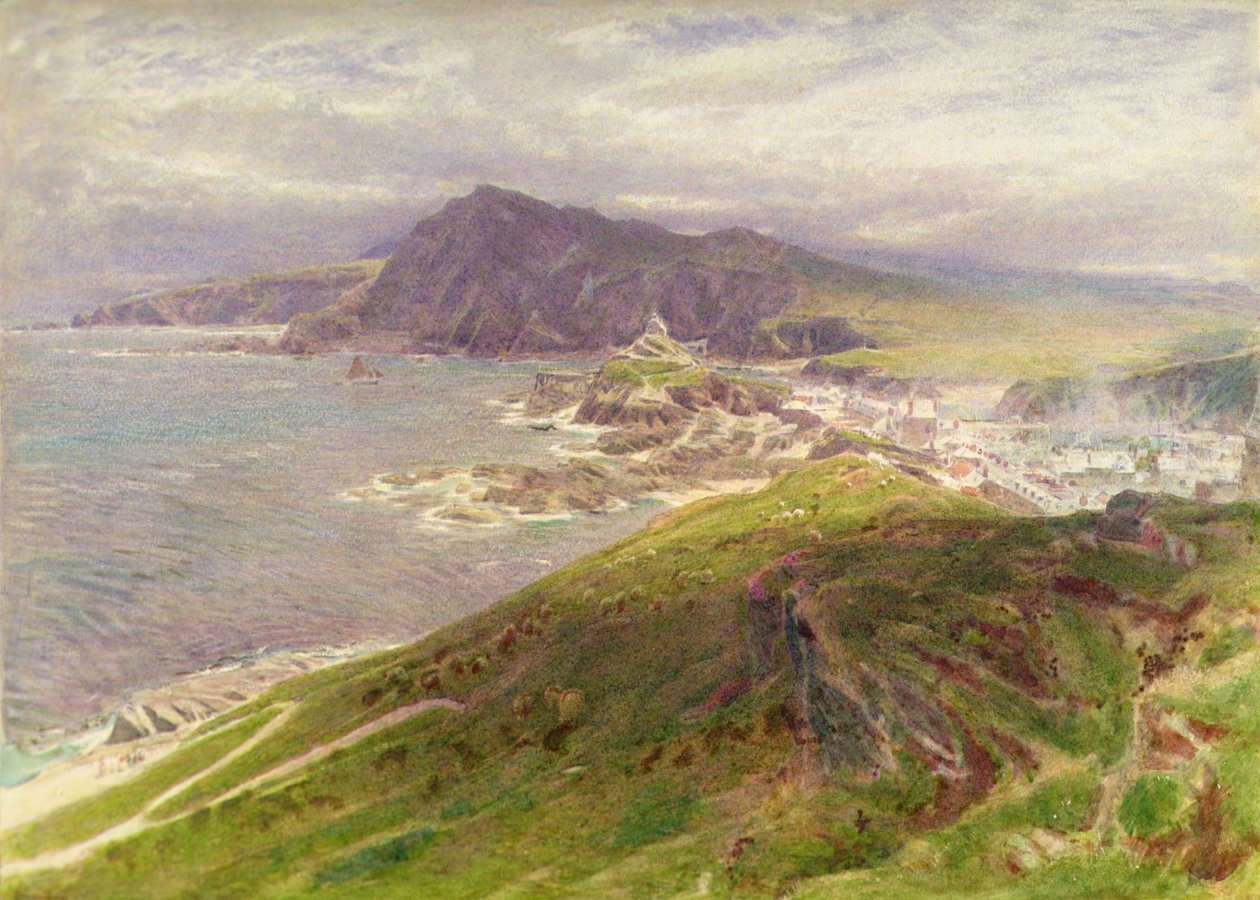Kysten ved Ilfracombe, North Devon (blyant og akvarel) af Albert Goodwin