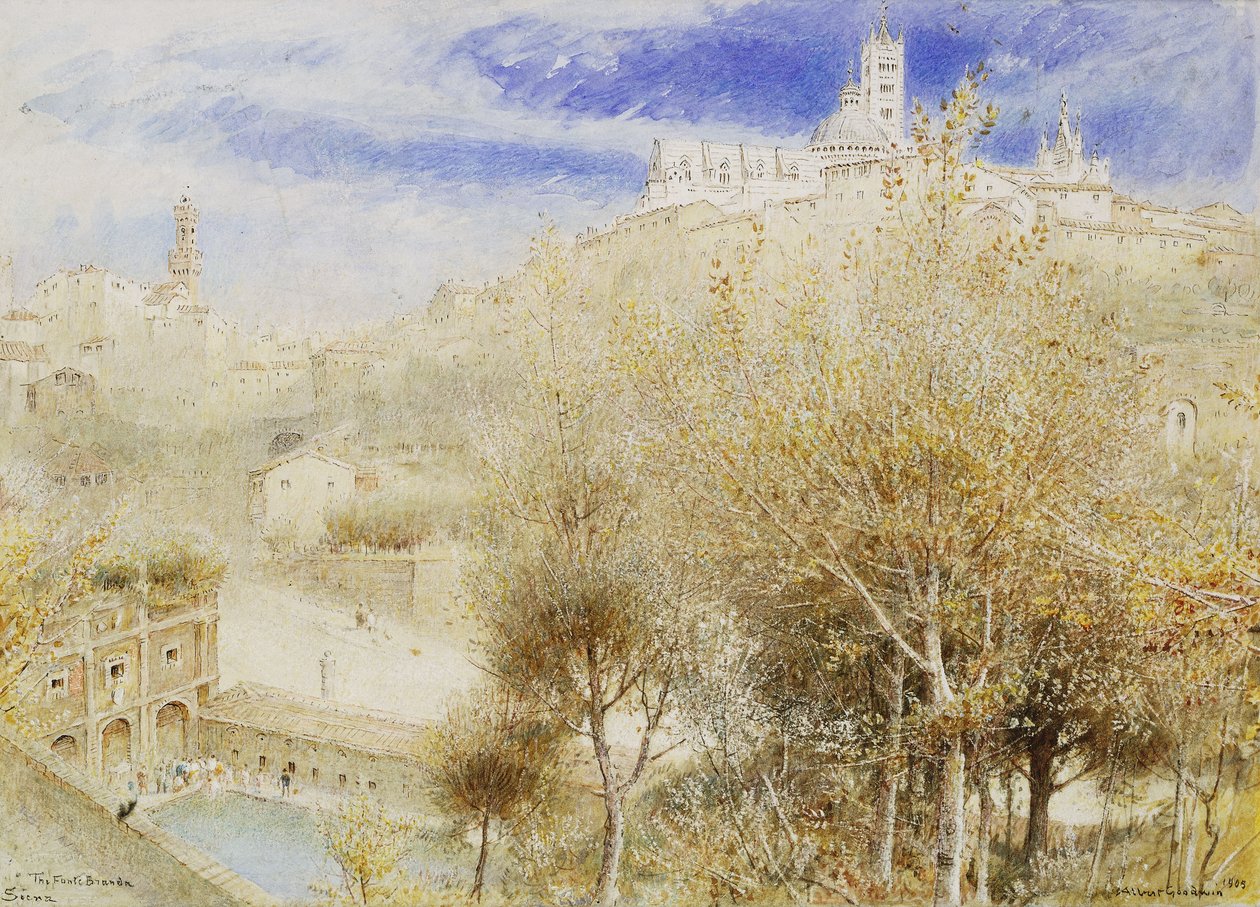 Fonte Branda, Siena, 1905 af Albert Goodwin