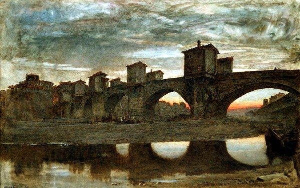 Ponte alla Grecia, før nedrivning, Firenze af Albert Goodwin