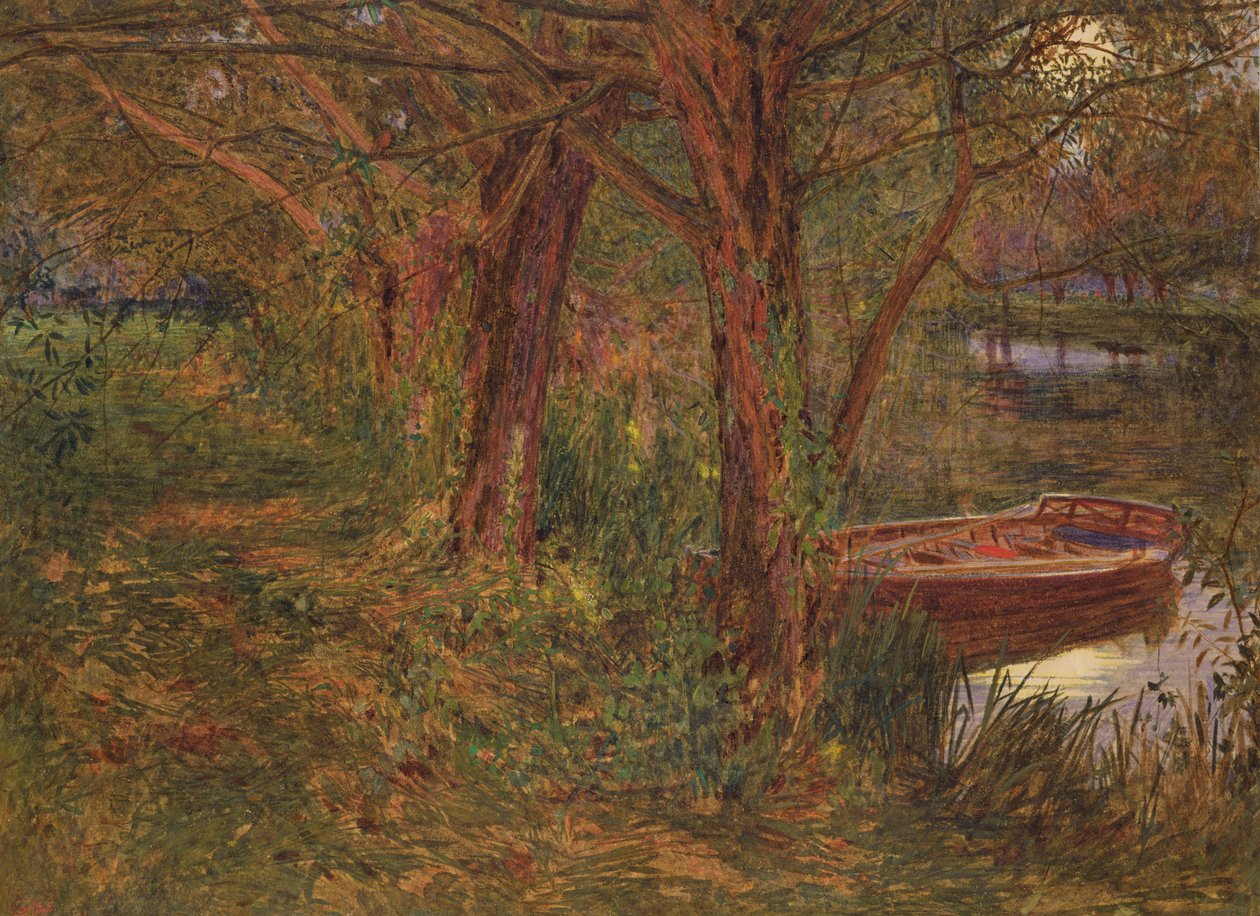 The River at Dusk (wc med kropsfarve på papir) af Albert Goodwin