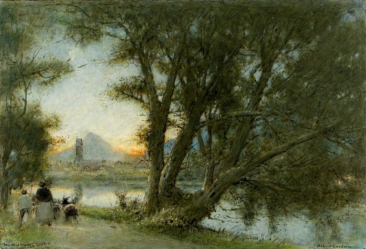 The Village of…, ca. 1860-c. 1932 (olie, pen og blæk om bord) af Albert Goodwin