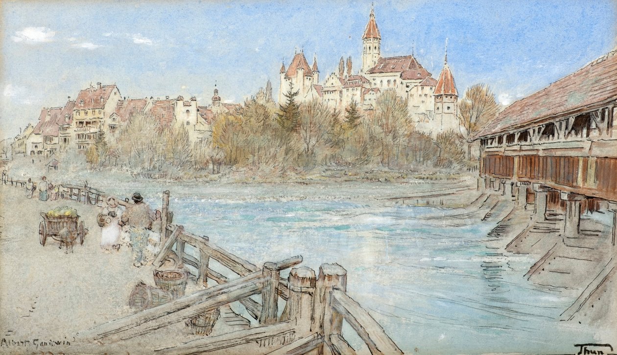 Thun (akvarel med tusch og kropsfarve på tonet papir) af Albert Goodwin