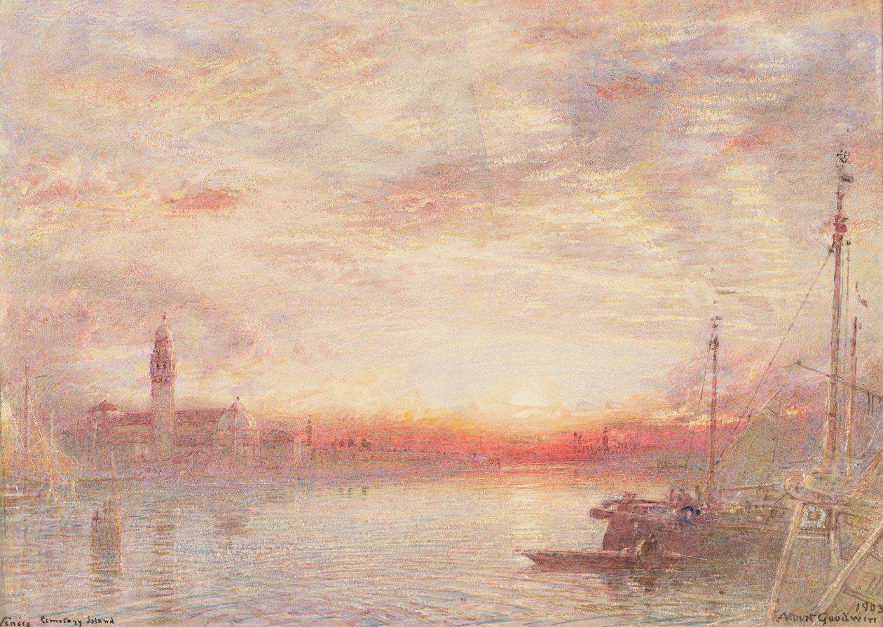 Venetsia, Cemetery Island (San Michele) af Albert Goodwin