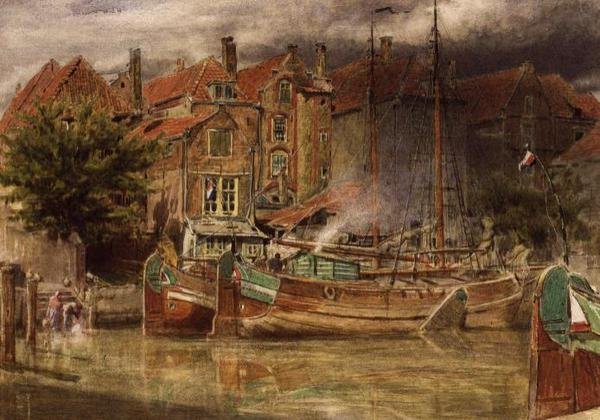 Udsigt over kanalen, Dort af Albert Goodwin