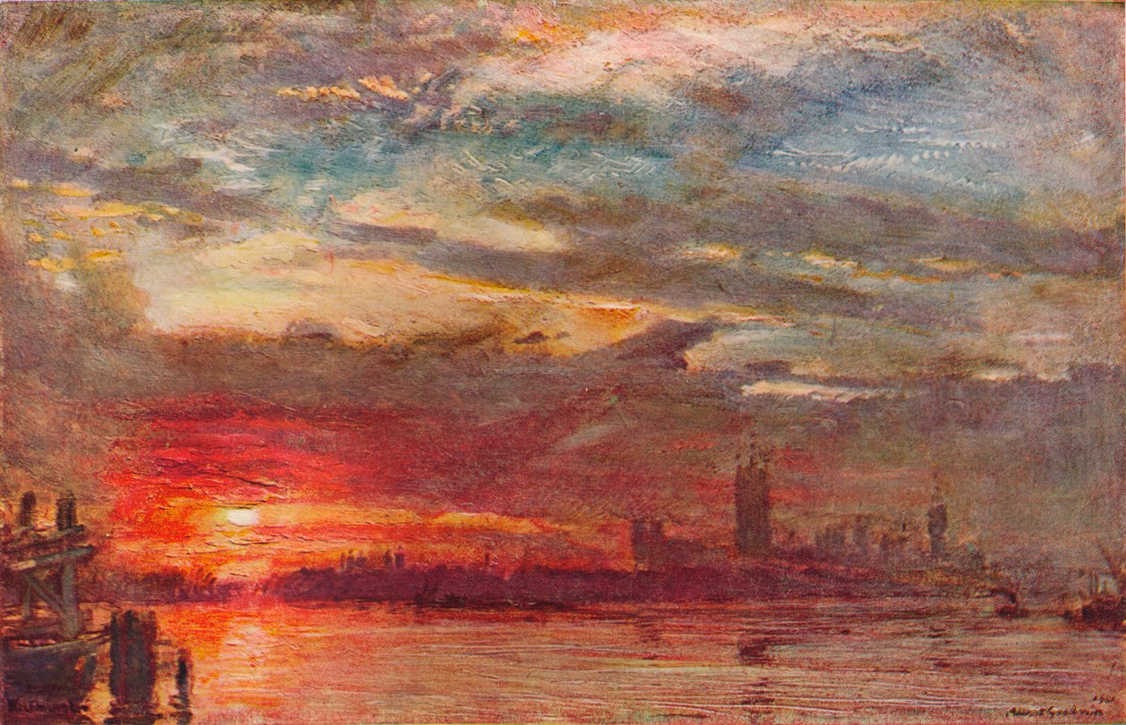 Westminster Sunset, 1900 af Albert Goodwin