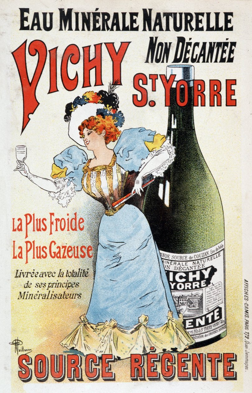 Reklame for mineralvandet Vichy St Yorre - af Albert Guillaume (1873-1942), v.1895 af Albert Guillaume