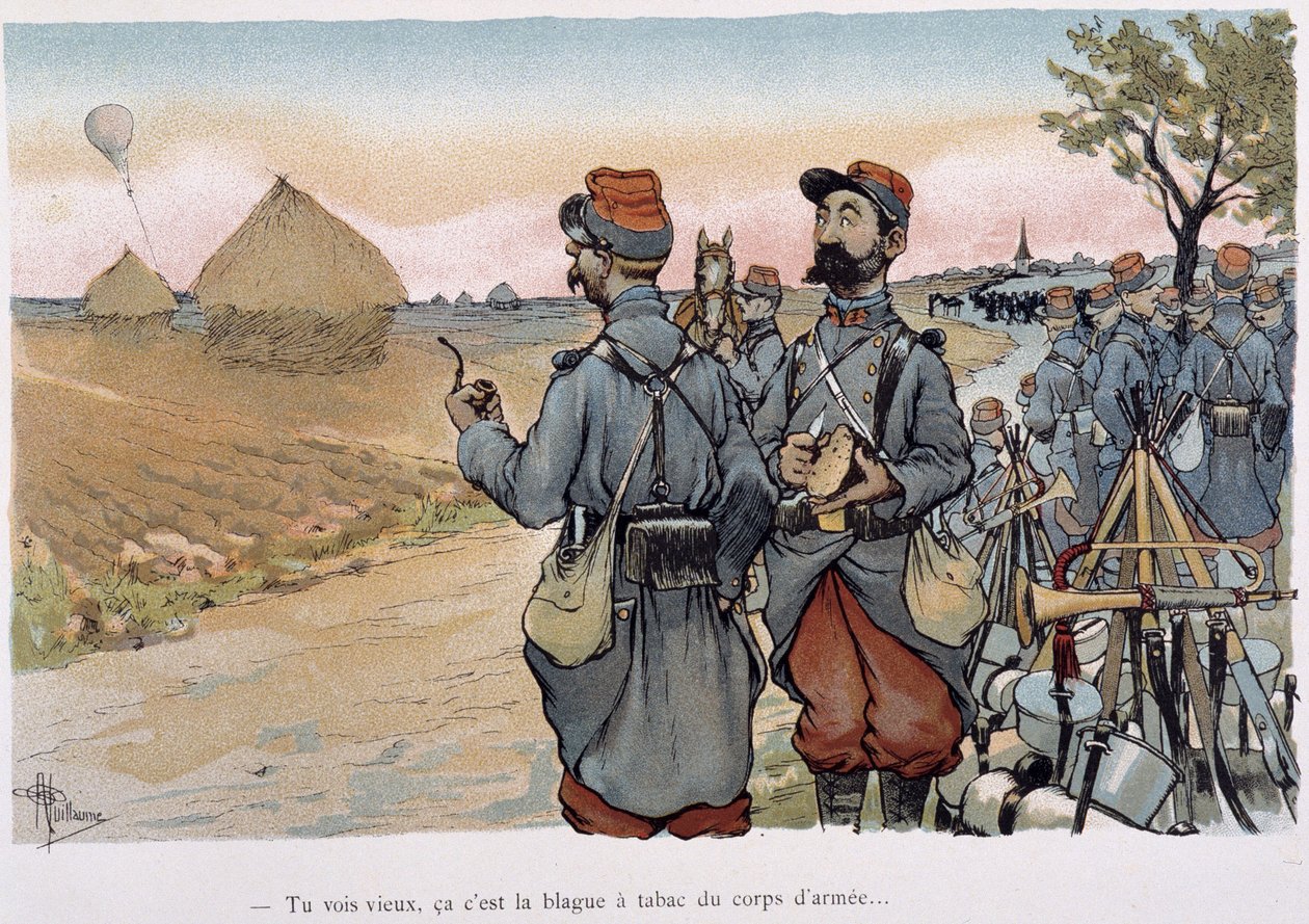Military Aerostation - i "" Military Album"" af Albert Guillaume (1873-1942), ca. 1900 af Albert Guillaume